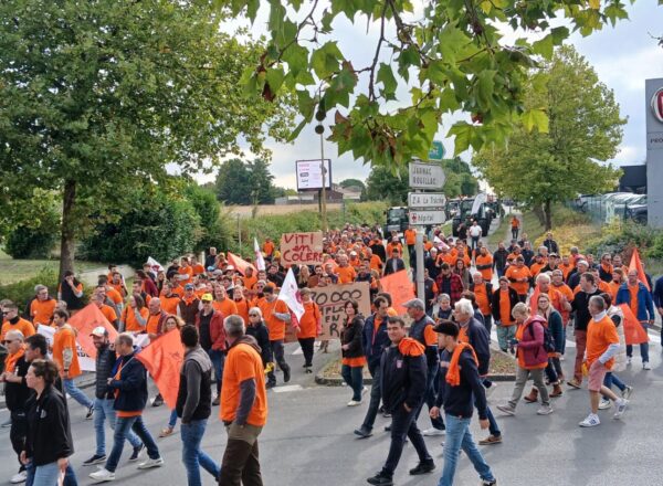 Cortège d'une manifestation à Cognac