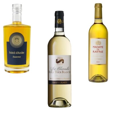 Bouteilles de sauternes présentent à la foire aux seconds vins 2024