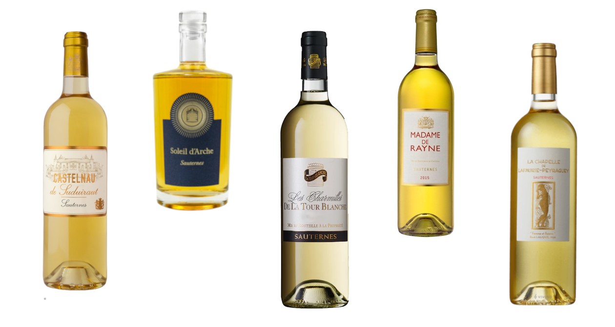 Bouteilles de sauternes présentent à la foire aux seconds vins 2024