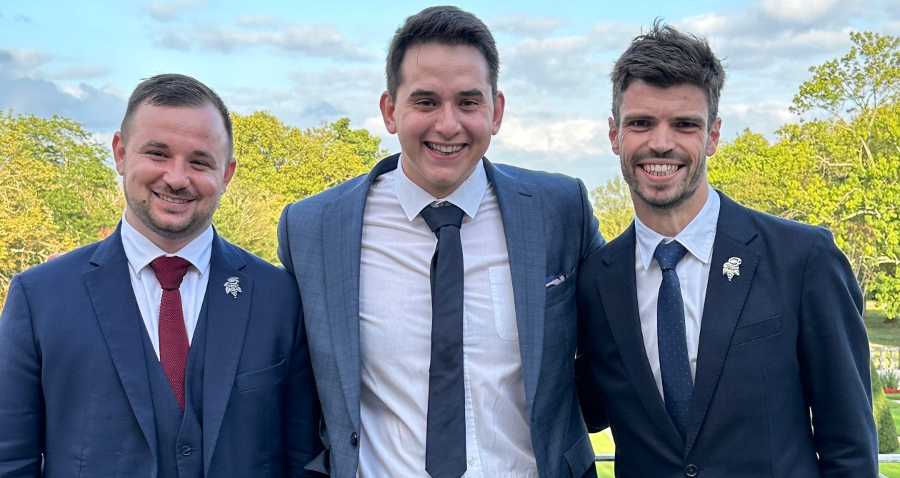 De gauche à droite Bastien Debono, Clément Sommier et Quentin Vauléon, les 3 finalistes du concours du Meilleur Sommelier de France 2024