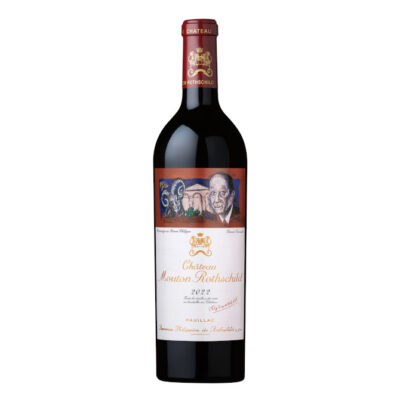 Étiquette du château Mouton Rothschild 2022, signée par l'artiste Gérard Garouste.